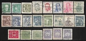 1930-1955 Czechoslovakia Lot of 22 USED STAMPS