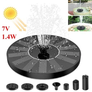 Solar Power Fountain Submersible Floating Water Pump Bird Bath Pond Garden Pool - Picture 1 of 15
