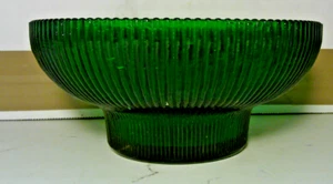 Vintage Hoosier Glass 4054 Emerald Green Pedestal Ribbed Bowl ~ Candy Dish ~ - Picture 1 of 3