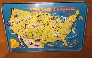 Vintage Metall Spieltablett der Vereinigten Staaten Interaktives Esstablett - Bild 1 von 10