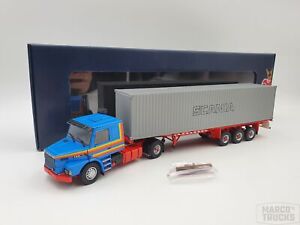 Tekno Scania T 142H Hauber Container semitrailer „Scania“ Advertising model 1:50
