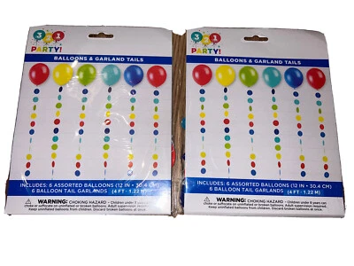"12 globos con colas de guirnalda 321 fiesta 12"" globos celebración de cumpleaños" Foto 1 de 3