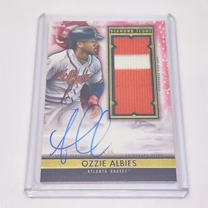 2019 Topps Diamond Icons Jumbo Patch Auto Red OZZIE ALBIES 5/5!! - Picture 1 of 3
