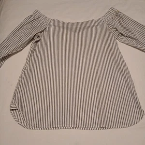 Top para mujer BANANA REPUBLIC fuera del hombro talla S blanco negro manga 3/4 City - Imagen 1 de 14