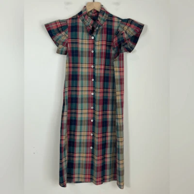 Andion Women's Plaid Puff Sleeve Plaid Midi Shirt Dress Size XS Tuckernuck - Image 1 of 4