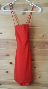 Junior's Polly Bright Red Sexy Apron Style Strappy Club Party Dress size 4 - Picture 1 of 3