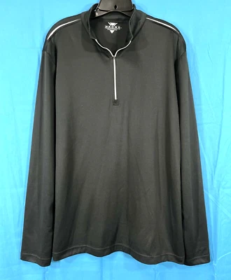 CAMISA MASCULINA WEDGE PERFORMANCE preta/branca malha poli 1/4 zíper tamanho XL - Imagem 1 de 4