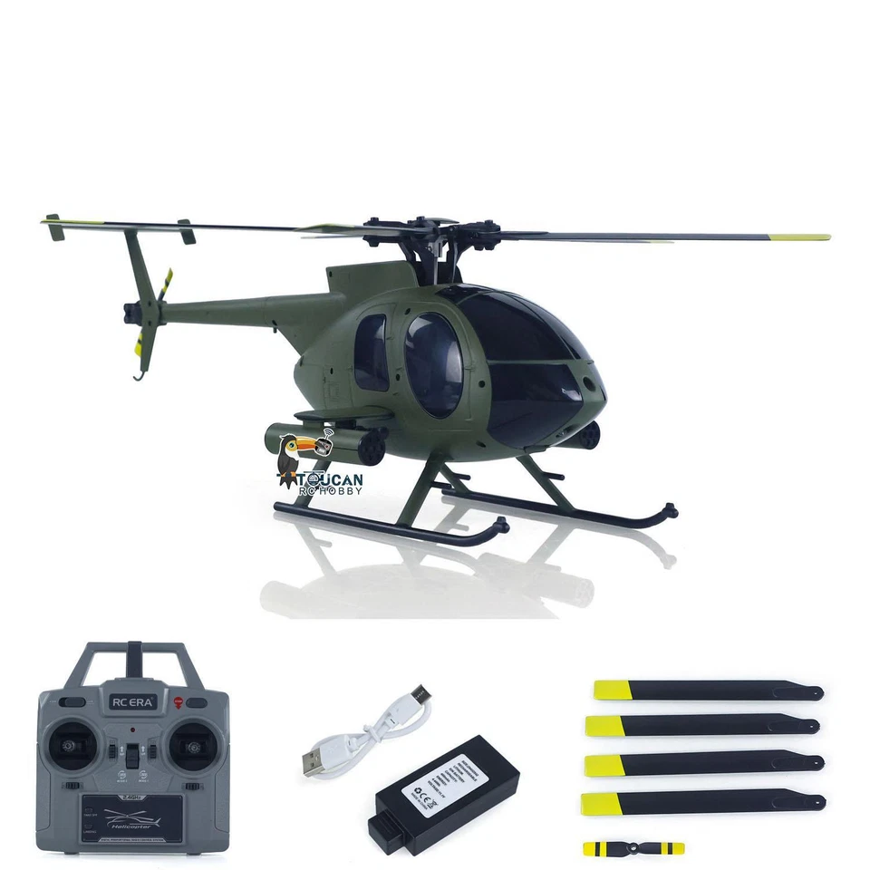 335mm Length 1/28 PA Army Style Helicopter C189 MD500 Altitude Hold Stunt Modes - Image 1 of 4
