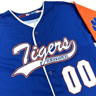 Футболка мужская Tigers Benchwarmers No00 ADV командная работа на пуговицах короткий рукав L синяя - Изображение 1 из 4