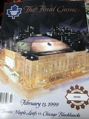1999 Maple Leafs v Blackhawks NHL Program Last Game at MLG 2/13/99 #26566 - Image 1 of 2