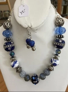 Handmade Blue Tone Beaded Necklace By Ian Michaels Designs HOLIDAY SPECIAL! - Picture 1 of 3