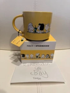 Tazza ceramica 2025 STARBUCKS x arachidi amicizia 14 oz Snoopy giallo caldo NUOVA - Foto 1 di 1