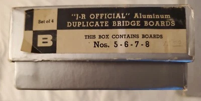 Vintage J-R Official Aluminum Duplicate BRIDGE BOARDS Set of 4 Set A #5-6-7-8 - Image 1 of 2