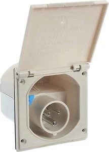 Toma Exterior Tapa Blanca 110x100 220v CEE17 Cetac ABL Autocaravana Camper - Imagen 1 de 3