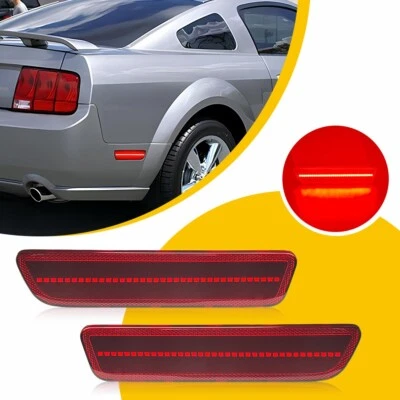 Lámparas de luz LED marcador lateral parachoques trasero lente roja para Ford Mustang 2005-2008 2009 Foto 1 de 4