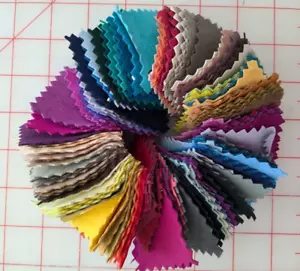 MICROFIBER FAUX SUEDE CLOTH SAMPLES - 150 - 2" Squares - Patches - Tags - Labels - Picture 1 of 4