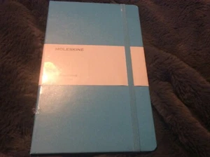 New Moleskine Large Hard Cover Ruled Notebook - 13cm x 21cm - Reef Blue - Picture 1 of 6