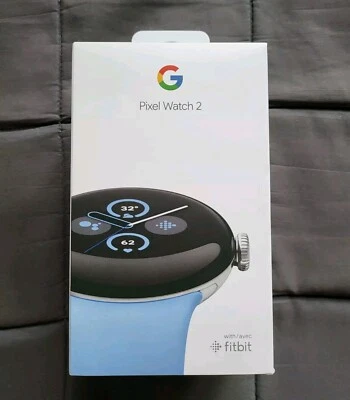 Brand New Google Pixel Watch 2 Wi-Fi 41mm Silver Aluminum Case with Blue Band - Image 1 of 4