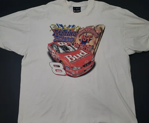Vintage 2000 Dale Earnhardt Jr Budweiser Taming Texas Sz 2XL NASCAR T-shirt EUC Cover