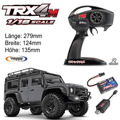 Traxxas TRX-4M Land Rover Defender 4x4 Argento Rtr Incl. Batteria / Ruspa 1/18 - Immagine 1 di 4