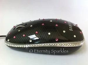 Customised Crystal Design Samsung USB Optical Mouse Made With SWAROVSKI ELEMENTS - Picture 1 of 3