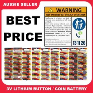 PANASONIC BATTERY CR1220 CR1616 CR1620 CR1632 CR2032 CR2025 3V ROUND BATTERIES - Picture 1 of 13