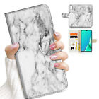 ( For Samsung A21S ) Wallet Flip Case Cover AJ23612 White Marble