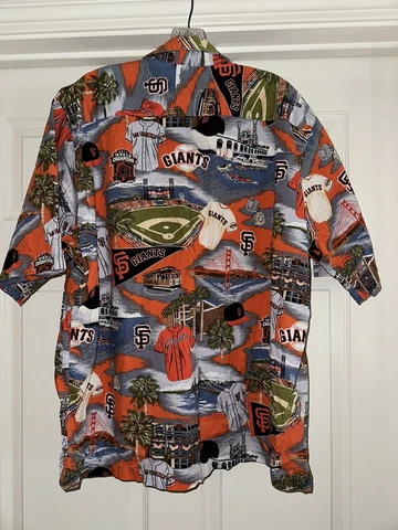 2014 World Series Reyn Spooner San Francisco SF Giants Hawaiian Shirt Large L Cover