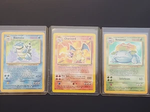 Pokemon Blastoise Charizard Venusaur Holographic Cards - Picture 1 of 5