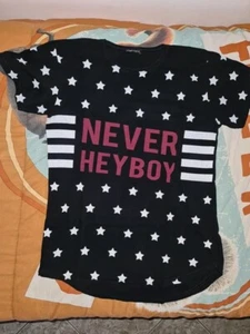 T-shirt nera con stelle Never HeyBoy (Taglia XL) - Foto 1 di 1