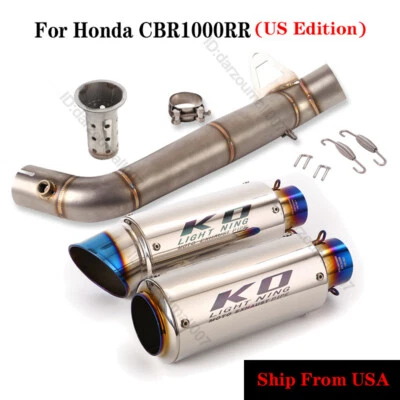 Sistema de escape modificado puntas silenciador tubo de enlace medio para Honda CBR1000RR 2008-2016 Foto 1 de 4