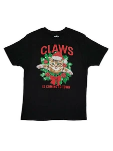 Camiseta de manga corta para hombre Black Claws Is Coming To Town Christmas Kitten - Imagen 1 de 1