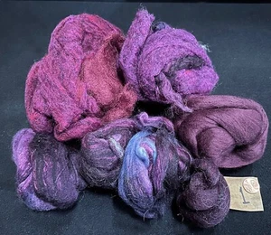 Needle Felting 100% Natural Wool Top Roving: PLUM PURPLE EGGPLANT - 4 Ounces - Picture 1 of 3