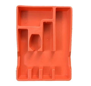 Vintage Loma Industries Besteck Silberbesteck Halter ROT Orange Kunststoff Organizer - Bild 1 von 11