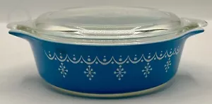 Pyrex Schneeflocke Girlande Auflaufform: 2" x 6" * mit Deckel * 24288C S133 - Bild 1 von 6