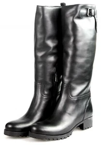 PRADA Leder Reiter Stiefel - 3W5784 - Schwarz - NEU -  41 UK 8 - Bild 1 von 10