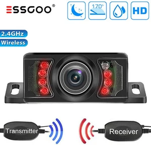 Targa grandangolare ESSGOO 170° radio wireless telecamere di parcheggio telecamera di retromarcia - Foto 1 di 12
