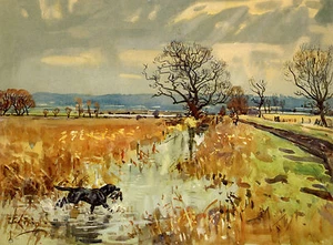 LABRADOR RETRIEVER SHOOTING SCENE MARSHES LOVELY DOG GREETINGS NOTE CARD - Foto 1 di 1