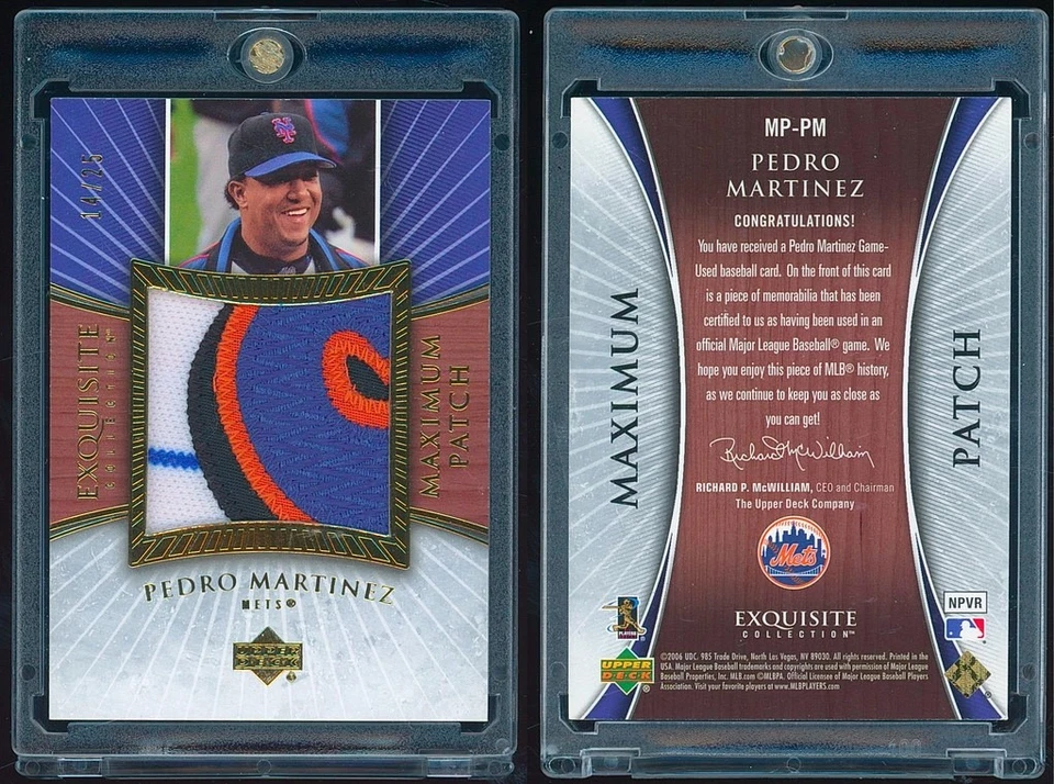 Pedro Martinez 2006 Upper Deck Exquisite MP-PM Maximum Game Used Logo Patch /25 - Image 1 of 1