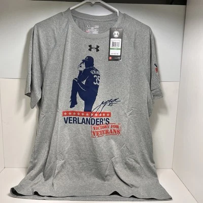 Detroit Tigers Under Armor Verlander Veterans Tshirt Men’s LG - Image 1 of 4