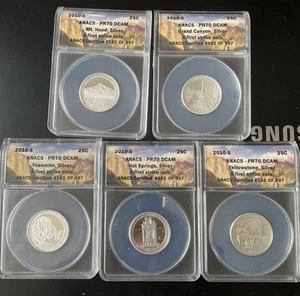 2010 S SILVER National Parks Quarter Set ANACS PR70DCAM First Strike - Picture 1 of 2