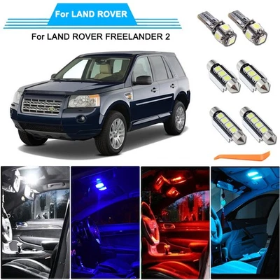For LAND ROVER FREELANDER 2 CANBUS LED Dome Map Interior Light Bulbs Package Kit - Image 1 of 4