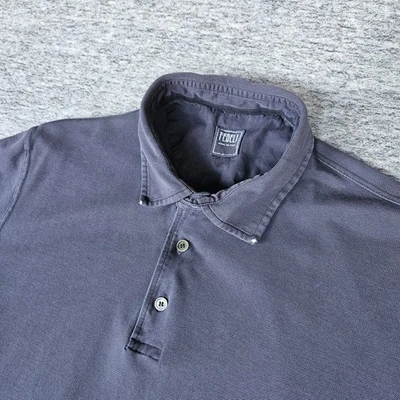 Fedeli Made in Italy Mens Size 56/Large Polo Shirt Cotton Navy Blue Short Sleeve - Image 1 of 4