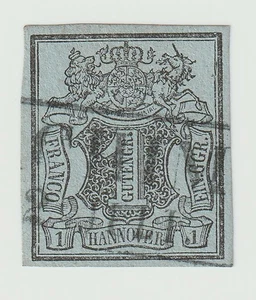Briefmarken Altdeutschland Hannover Nr.1 gestempelt L2 ACHIM - Bild 1 von 2