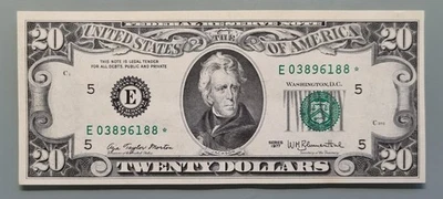 1977 Twenty Dollar Federal Reserve Note $20 STAR NOTE Uncirculated #96435 - Image 1 of 2