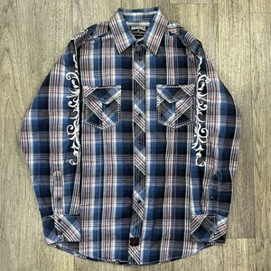 Camisa occidental Panhandle delgada perla a presión para hombre mediana suroeste Rockabilly - Imagen 1 de 9