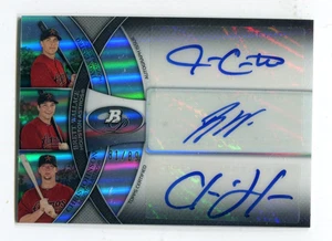 2011 Bowman Platinum Triple Autographs #CWJ Jason Castro/Brett Wallace/Johnson - Picture 1 of 1