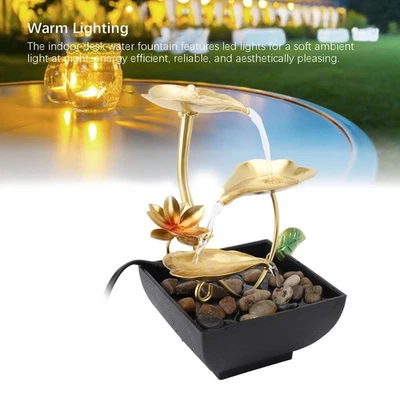 Tabletop Waterfall Fountain 3 Tier  Leaf LED Light Circulating ing - image 1 of 4