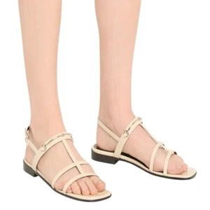 NEW Gucci Divine Horsebit Patent Leather Slim Sandal Mystic White Women Size 40 - Picture 1 of 14