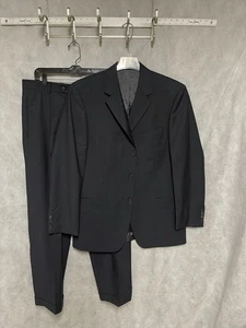 Hugo Boss Suit Men 40R Navy Blue Geometric Wool 3B Einstein Sigma 34X31 P Luxury - Picture 1 of 17